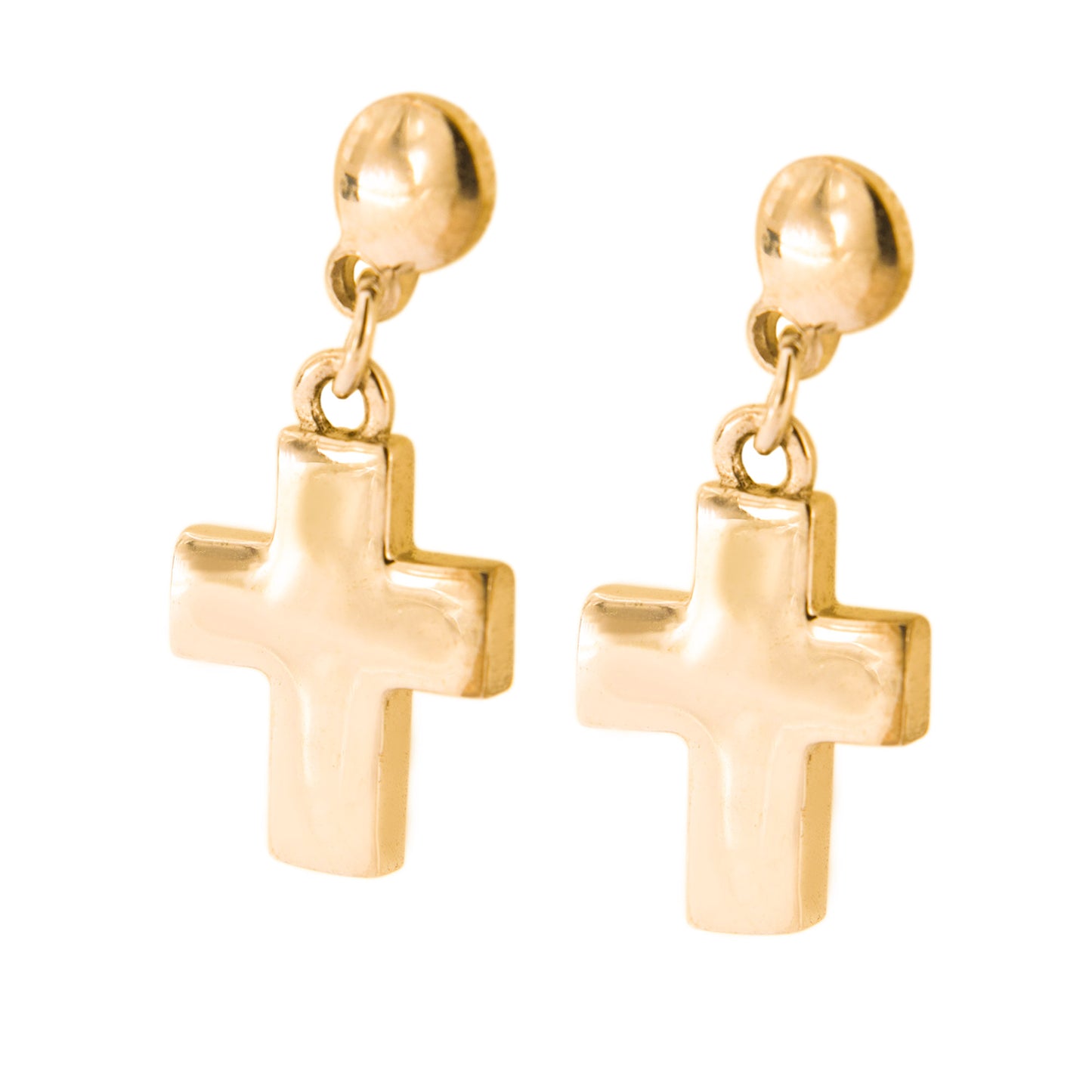 Orecchini pendente Croce in argento 925 rodiato. Dimensioni 1x1,5 cm