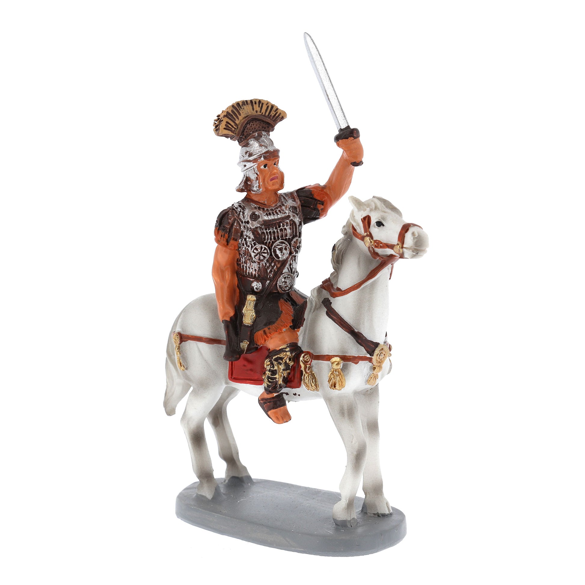 Soldato a cavallo in resina. Altezza 11,5 cm