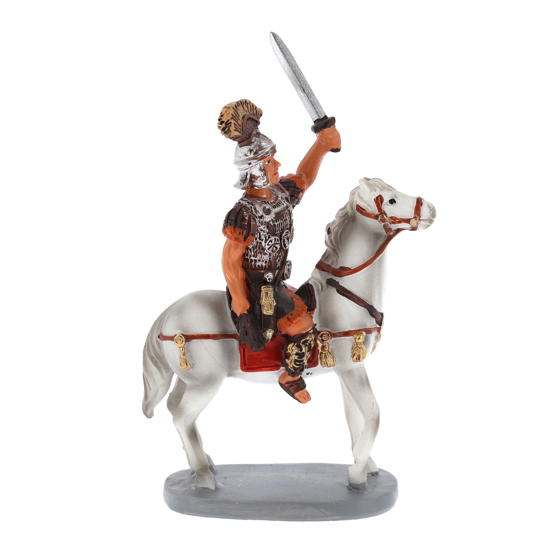 Soldato a cavallo in resina. Altezza 11,5 cm