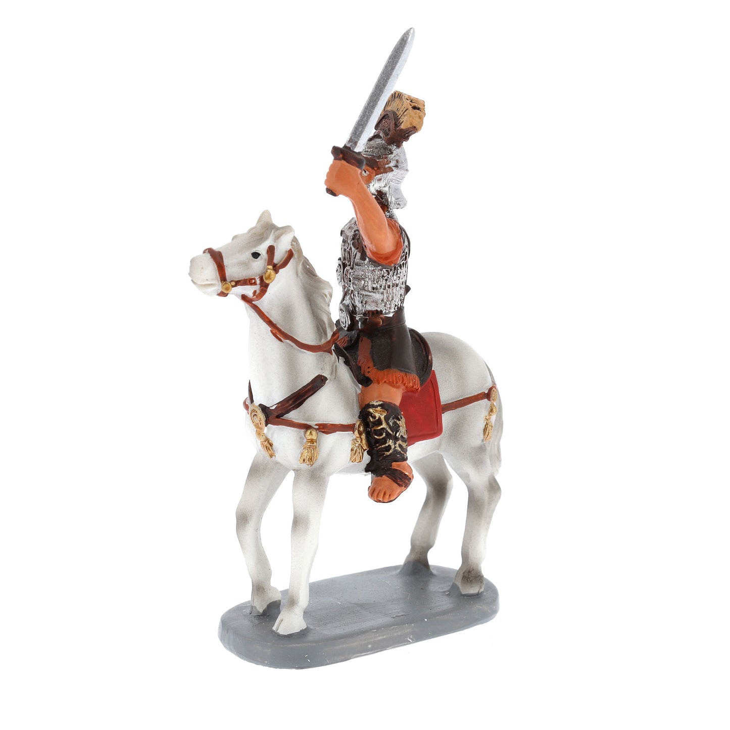 Soldato a cavallo in resina. Altezza 11,5 cm