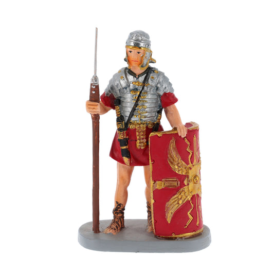 Soldato con scudo in resina. Altezza 10 cm