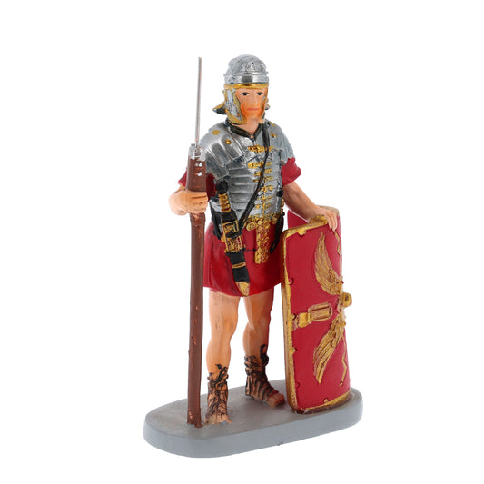 Soldato con scudo in resina. Altezza 10 cm