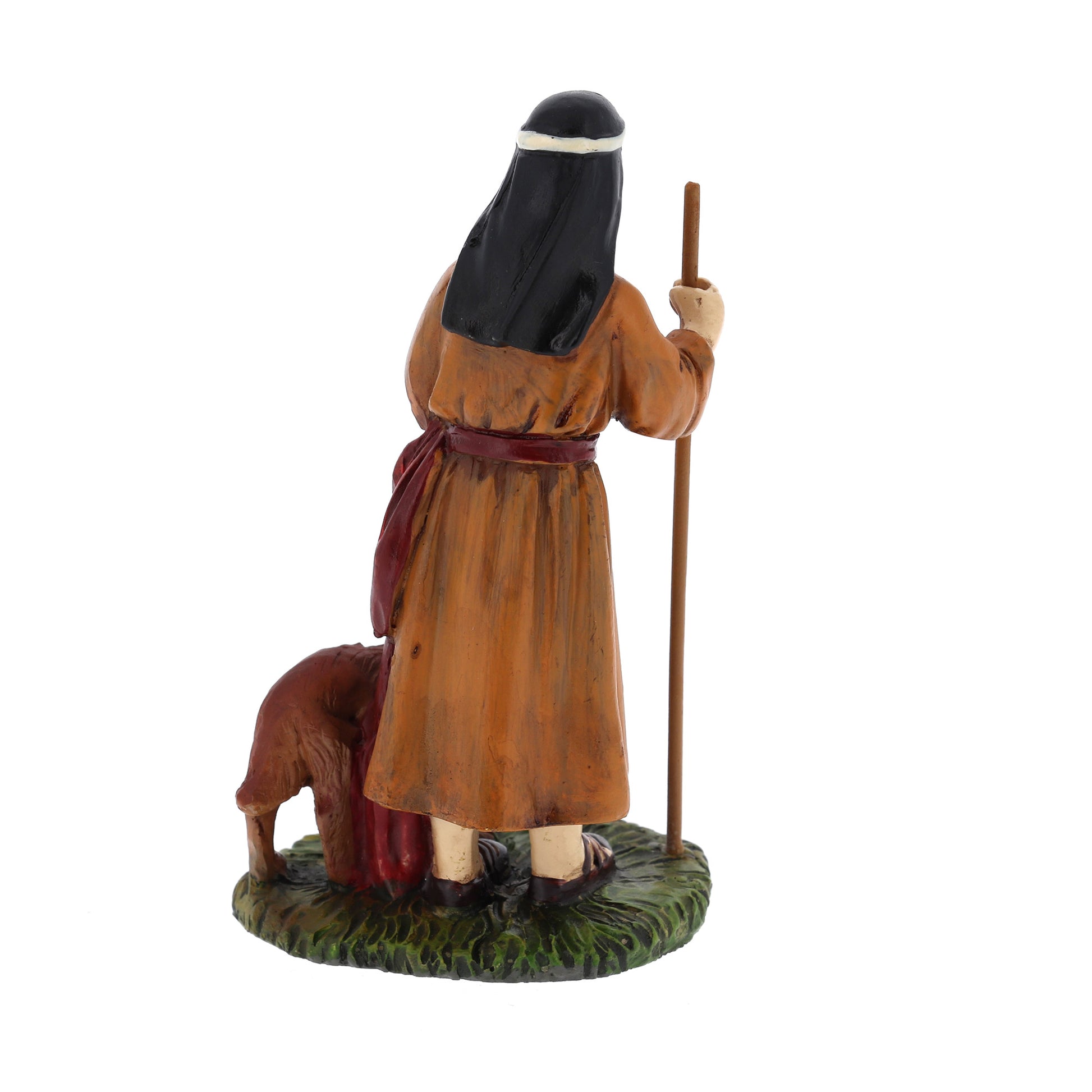 Pastore con cane in resina. Altezza 10 cm