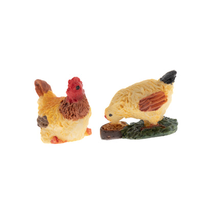 Confezione 4 animali in resina. Altezza 2,5 cm