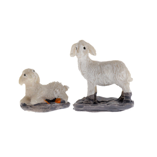 Confezione 12 animali da cortile in resina. Altezza 3,5 cm