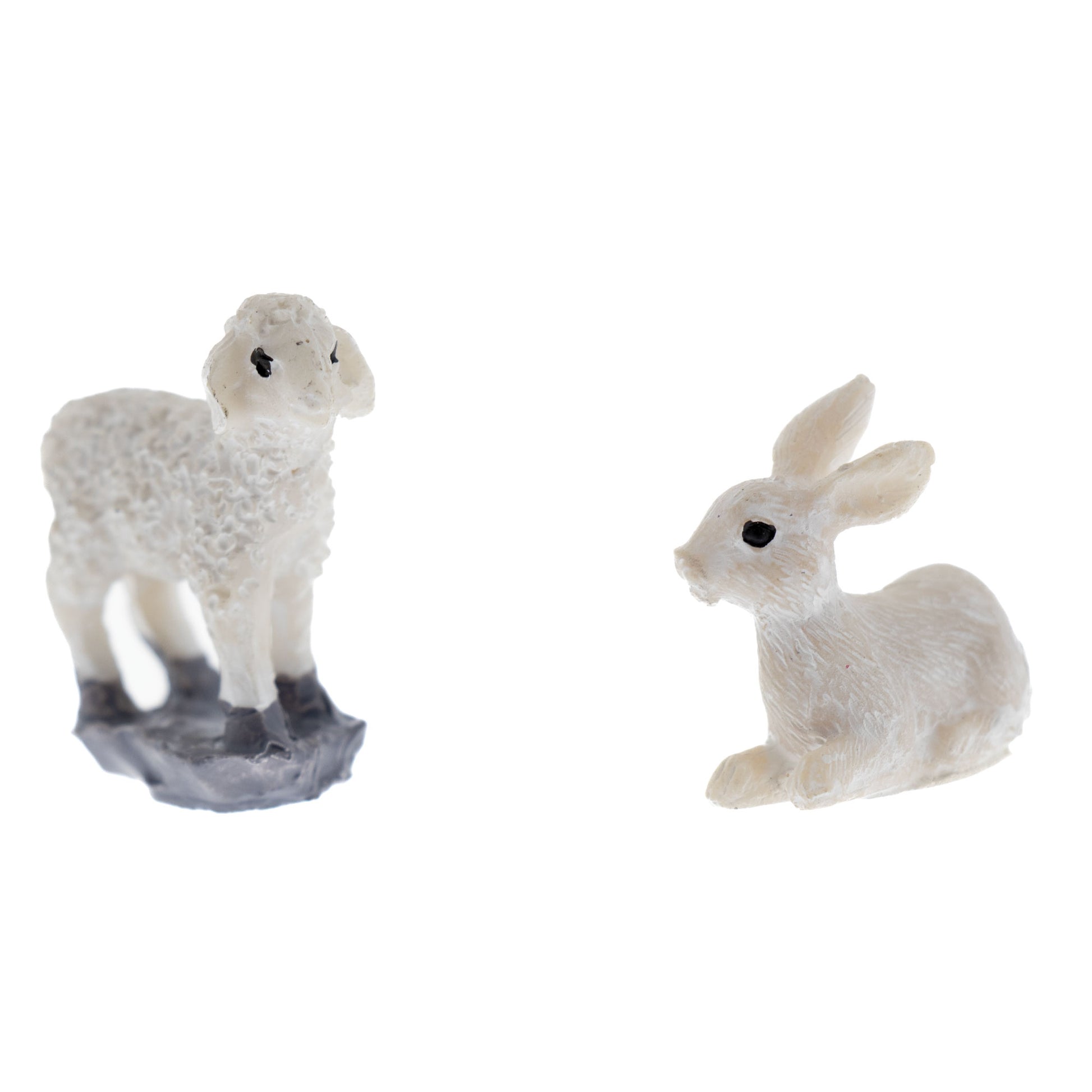Confezione 12 animali da cortile in resina. Altezza 3,5 cm