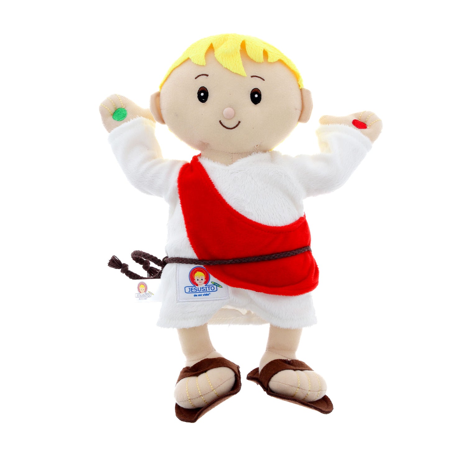 Peluche Gesù Bambino con funzione di registrazione e recita preghiere. Altezza 30 cm