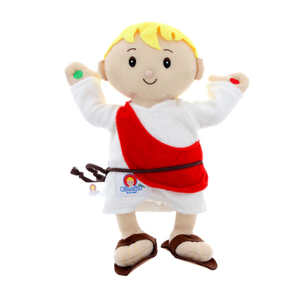 Peluche Gesù Bambino con funzione di registrazione e recita preghiere. Altezza 30 cm
