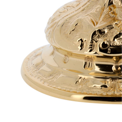 Calice in stile barocco con patena in ottone bagno oro. Dimensioni 9x25 cm