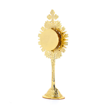 Reliquiario in ottone e bagno oro. Dimensioni 7x19,5 cm