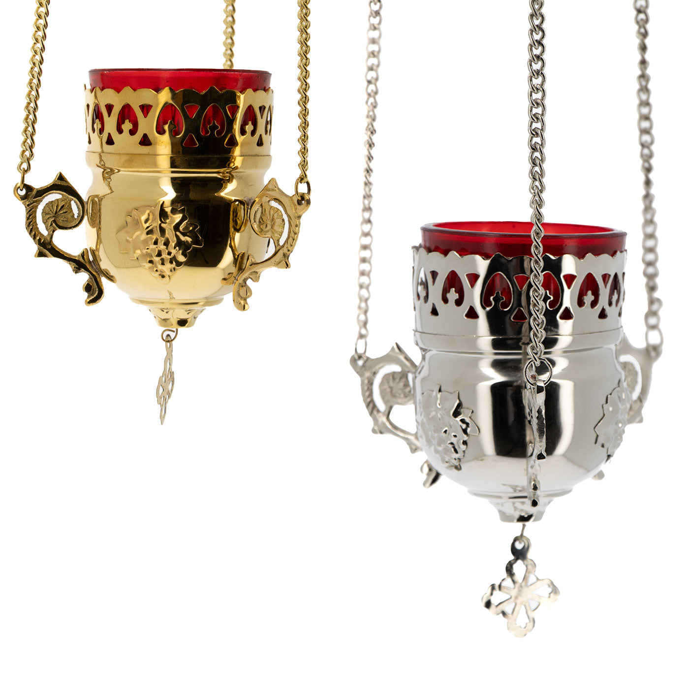 Lanterna a sospensione in ottone lucido. Dimensioni 8x15 cm