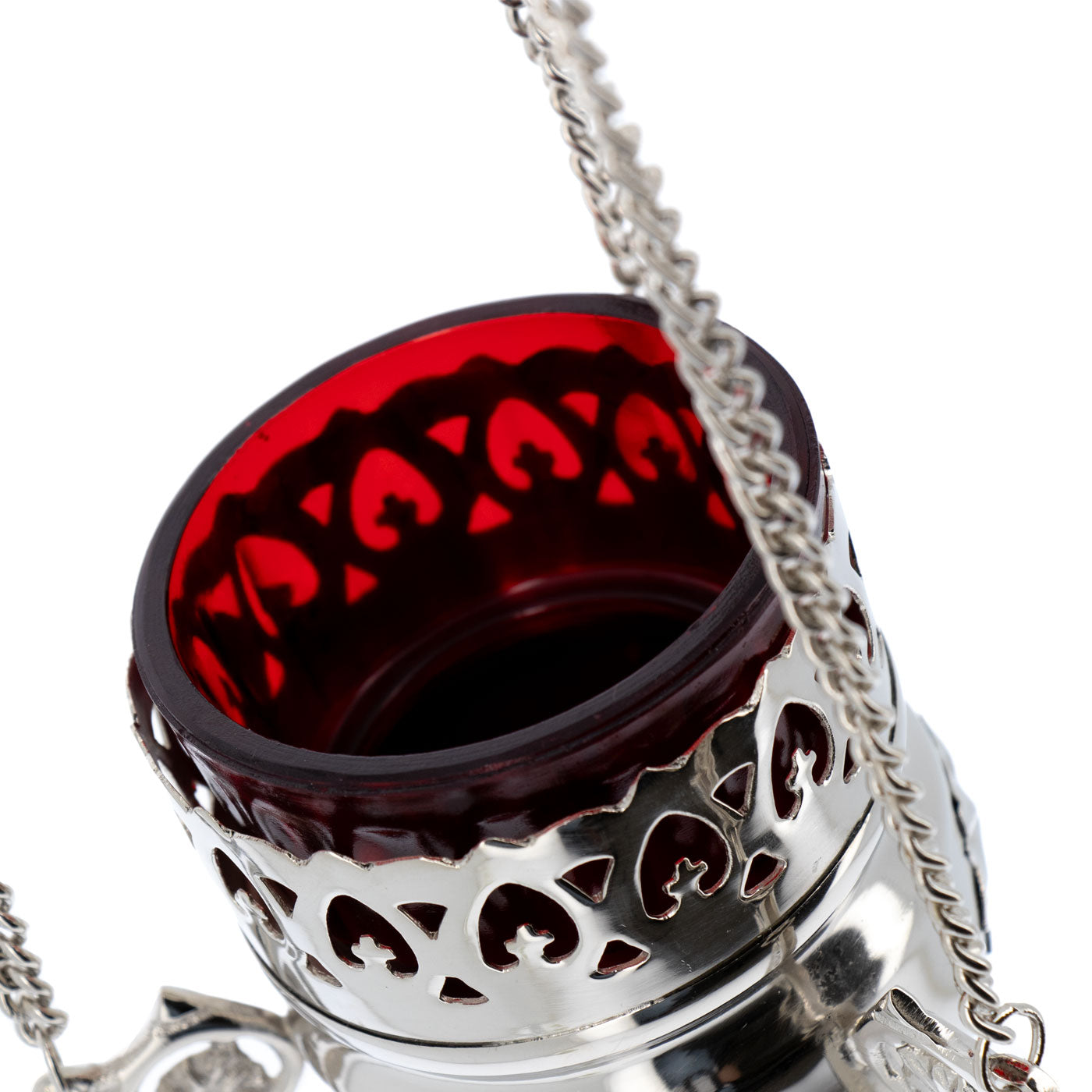 Lanterna a sospensione in ottone lucido. Dimensioni 8x15 cm