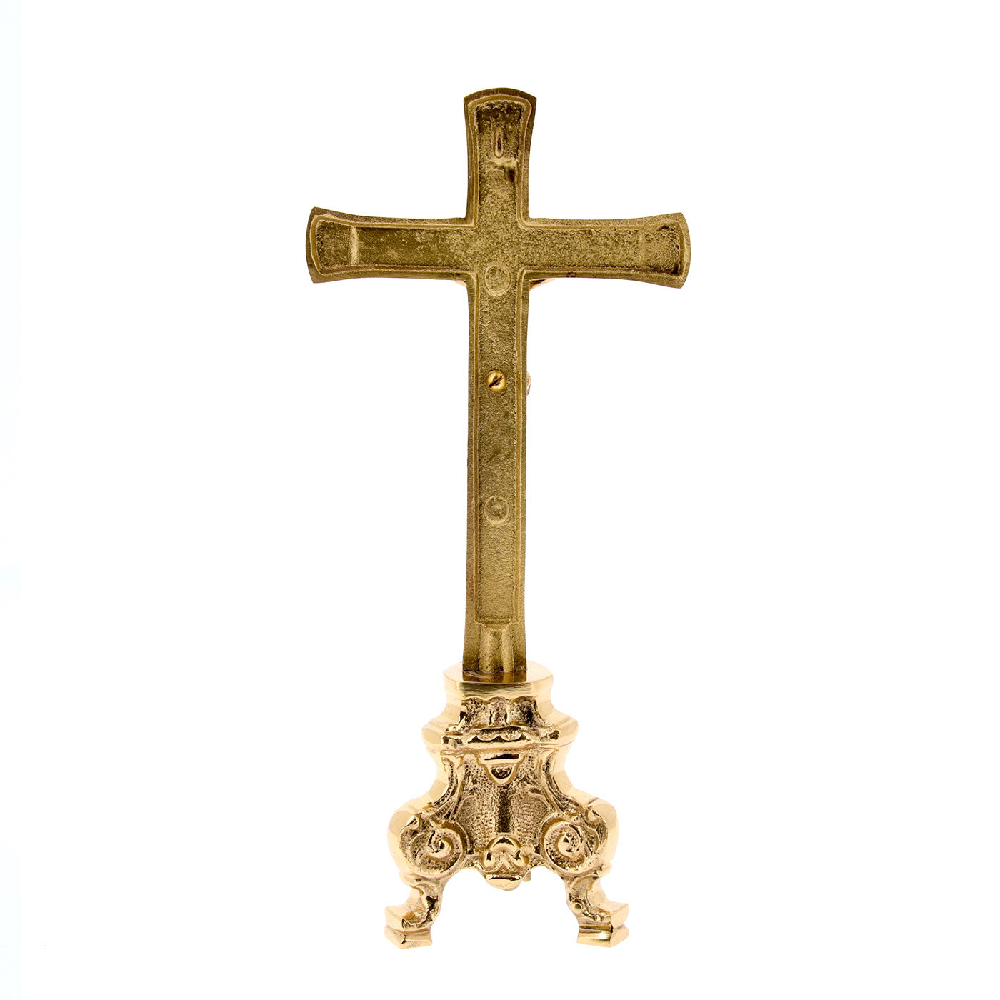 Croce da altare in ottone. Dimensioni 11x26 cm