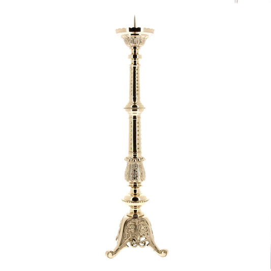 Portacandela da altare in ottone lucido. Dimensioni 15x85 cm