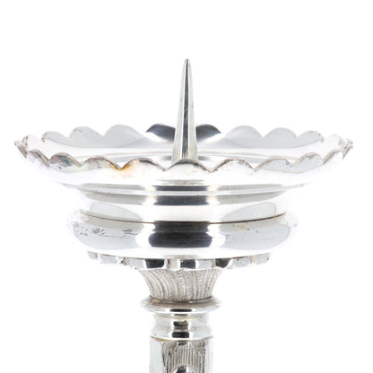 Portacandela da altare in ottone argentato. Altezza 50 cm