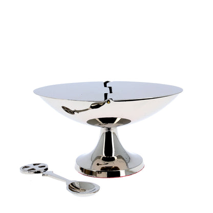 Navetta per turibolo in ottone con cucchiaino h. 7 cm e l. 13 cm