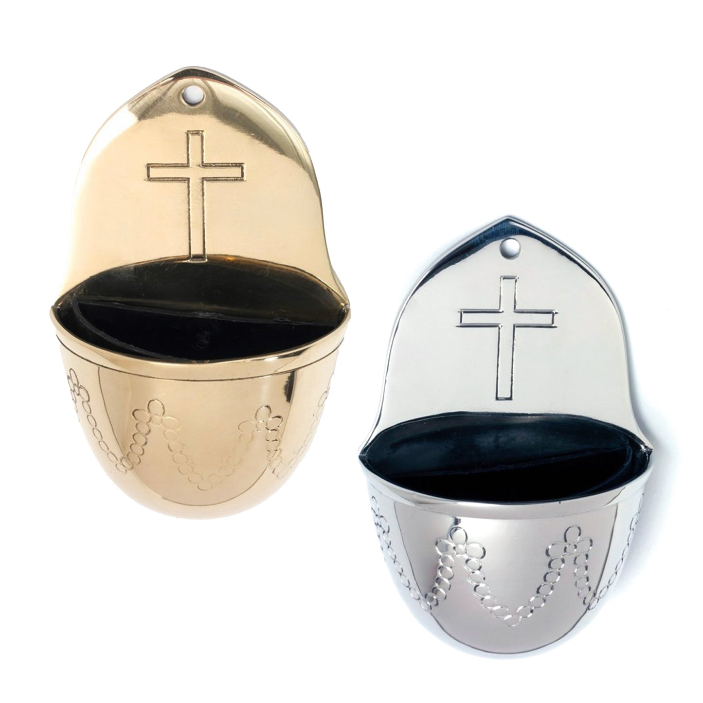 Acquasantiera in ottone. Dimensione 8x13 cm