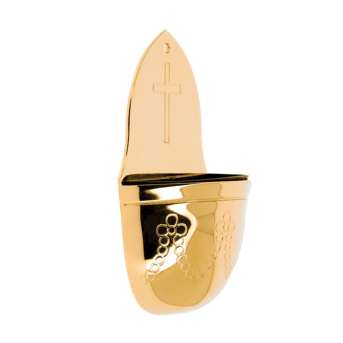 Acquasantiera in ottone. Dimensione 8x13 cm