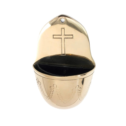 Acquasantiera in ottone. Dimensione 8x13 cm