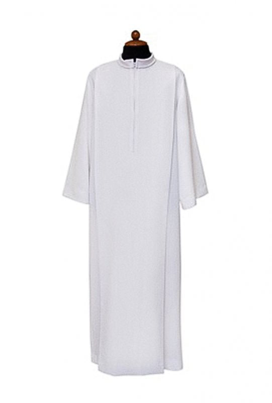 Camice Sacerdotale con piegoni e collo risvoltato. Misto poliestere cotone