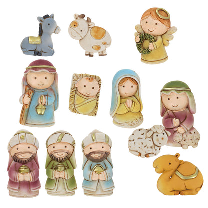 Set di 12 calamite, in resina, con personaggi presepe. Altezza 5,2 cm