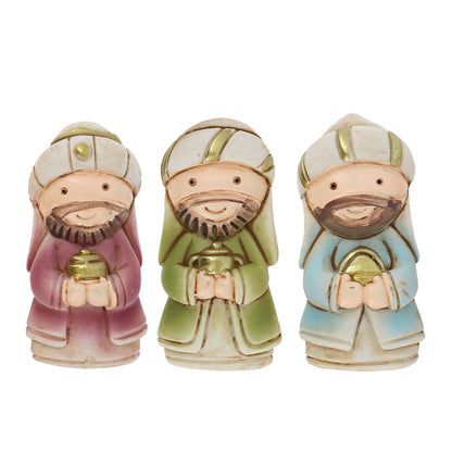 Set di 12 calamite, in resina, con personaggi presepe. Altezza 5,2 cm