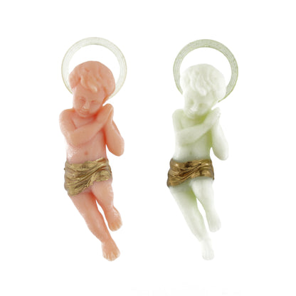 Statua Gesù Bambino di Betlemme, in plastica. Altezza 6 cm