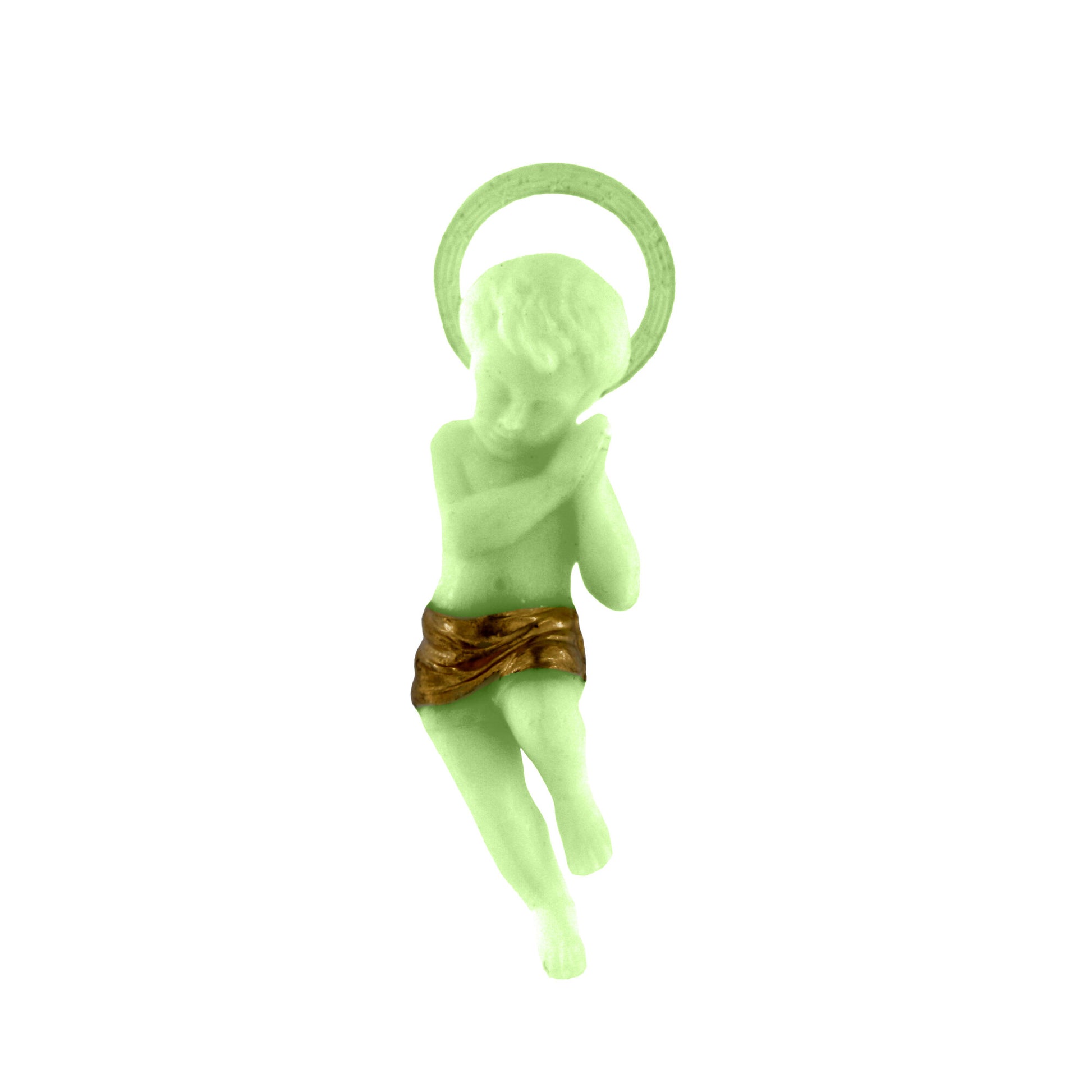 Statua Gesù Bambino di Betlemme, in plastica. Altezza 6 cm
