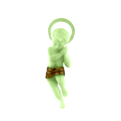 Statua Gesù Bambino di Betlemme, in plastica. Altezza 6 cm