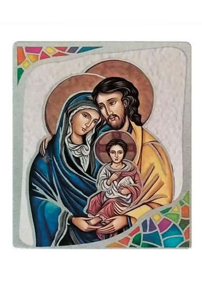 Quadro in legno con immagine stampata su foglia argento. Dimensioni 39x45 cm