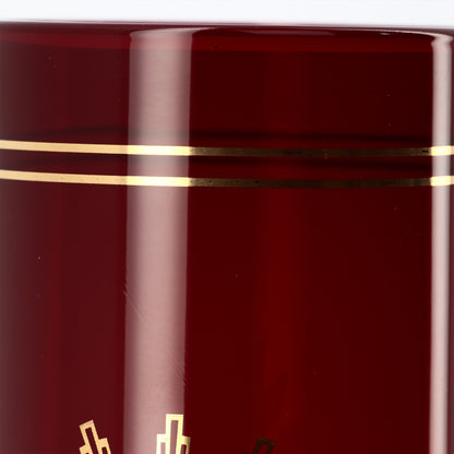 Bicchiere in vetro "Rosso Rubino" per cero liturgico. Dimensioni 7,5x22 cm