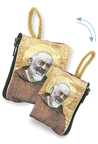 Borsellino in stoffa con immagine ricamata. Dimensioni 7x8,2 cm