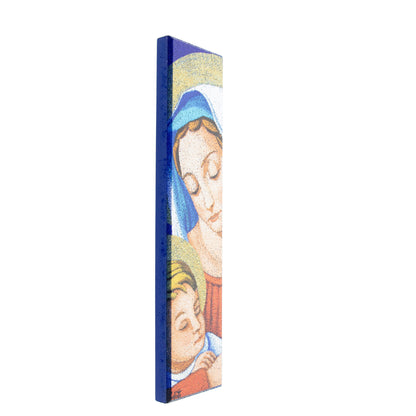 Quadro in legno Madonna con Bambino. Dimensioni 7x30 cm