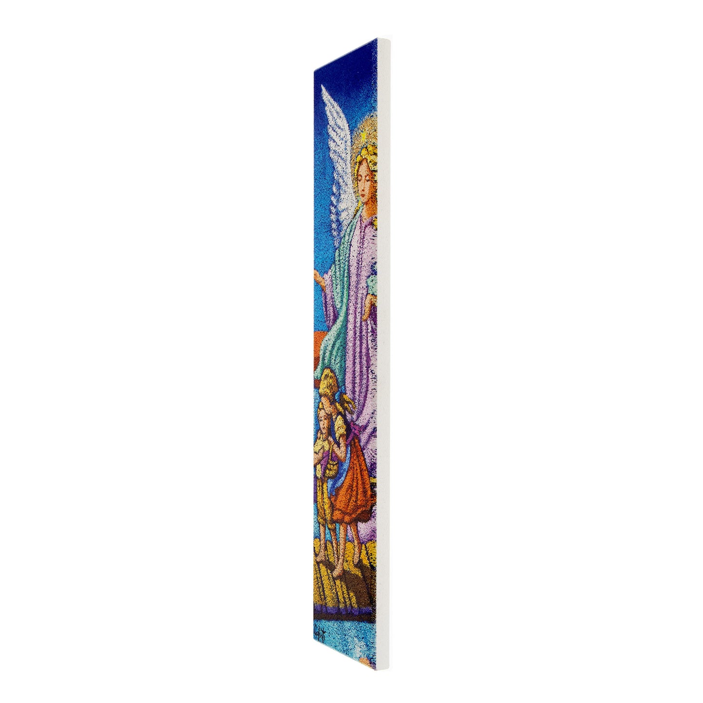 Quadro in legno Angelo Custode. Dimensioni 10x50 cm