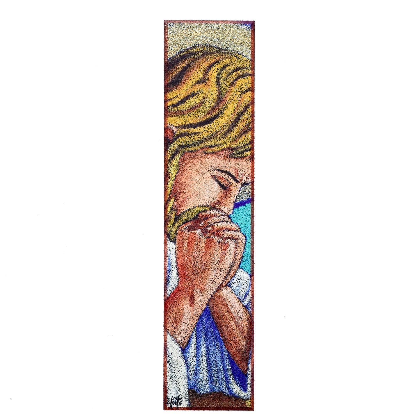 Quadro in legno Gesù che prega. Dimensioni 10x50 cm