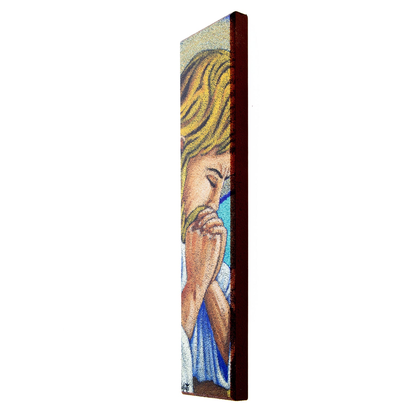 Quadro in legno Gesù che prega. Dimensioni 10x50 cm