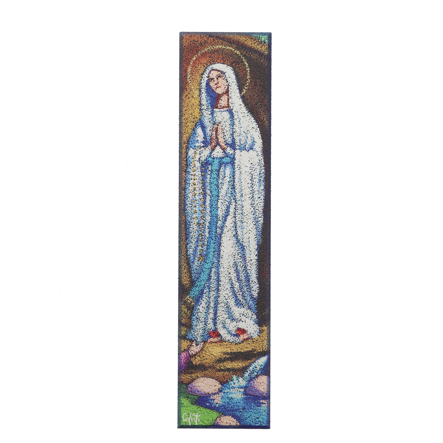 Quadro in legno Madonna di Lourdes. Dimensioni 4x15 cm