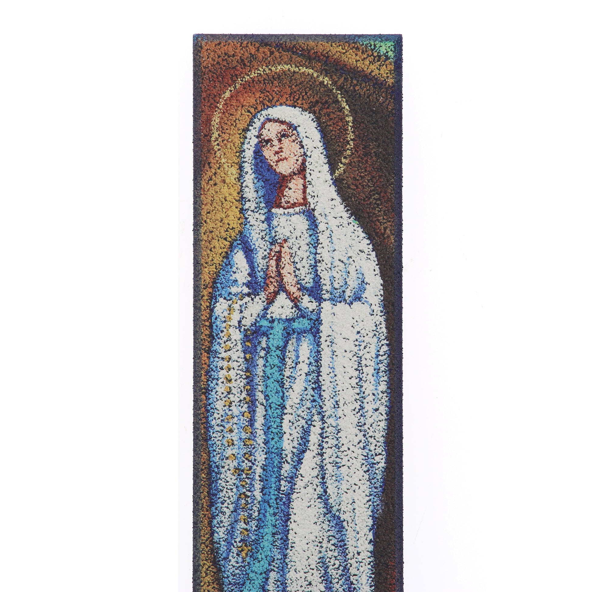 Quadro in legno Madonna di Lourdes. Dimensioni 10x50 cm