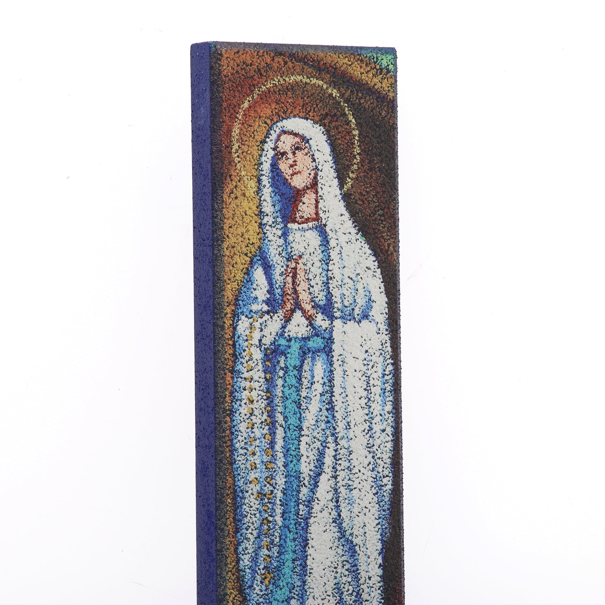 Quadro in legno Madonna di Lourdes. Dimensioni 4x15 cm