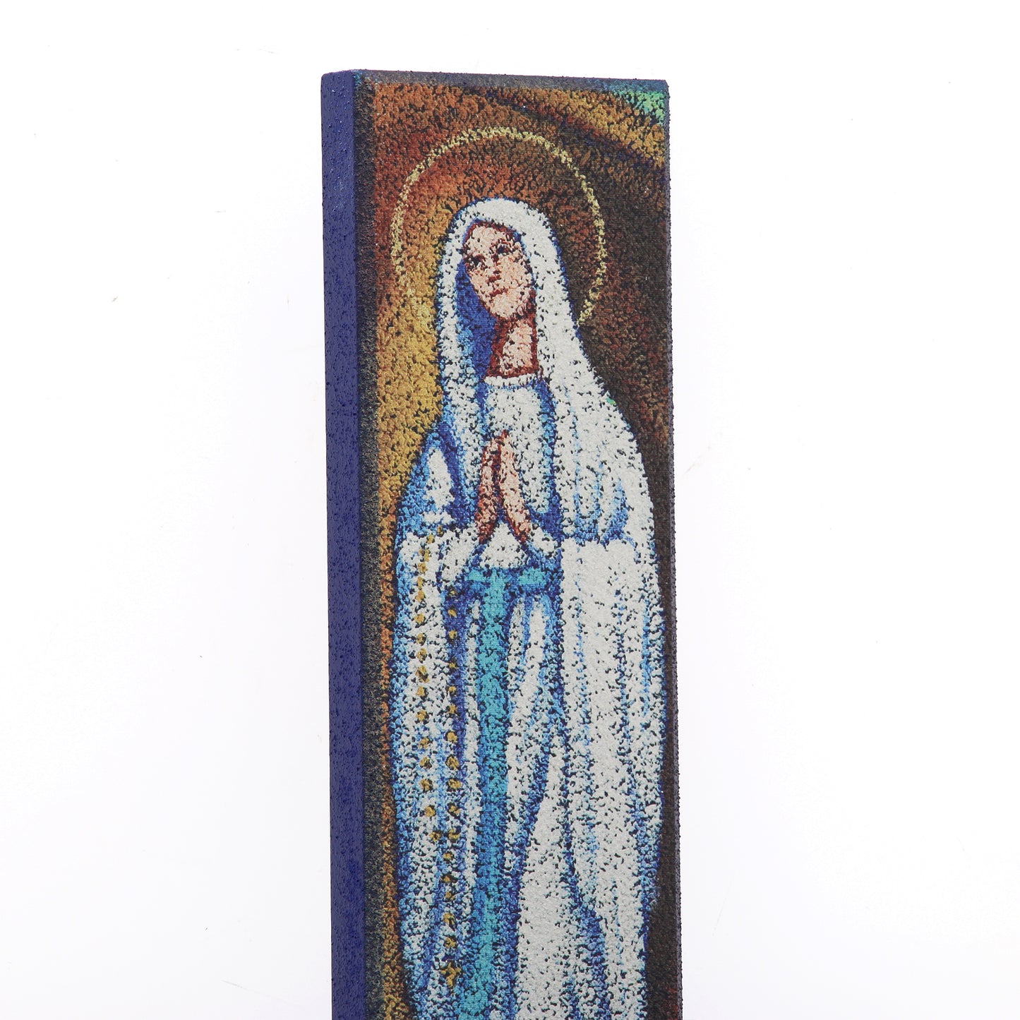 Quadro in legno Madonna di Lourdes. Dimensioni 7x30 cm