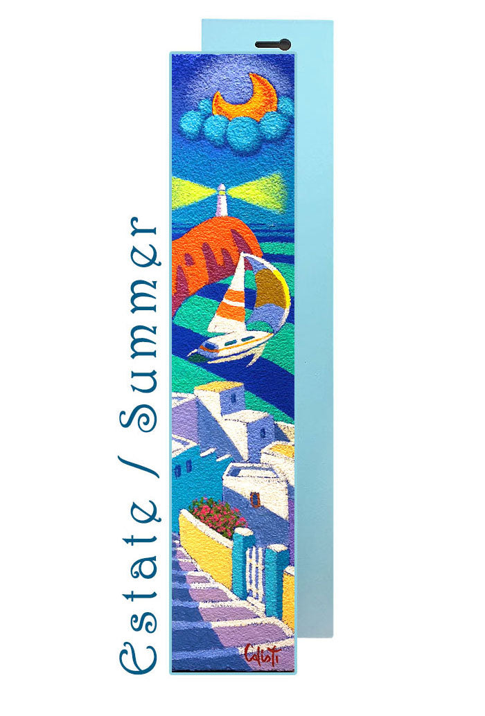Quadro in legno quattro stagioni.  Dimensioni 4x15 cm
