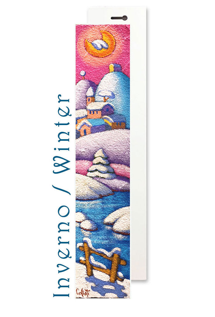 Quadro in legno quattro stagioni.  Dimensioni 4x15 cm