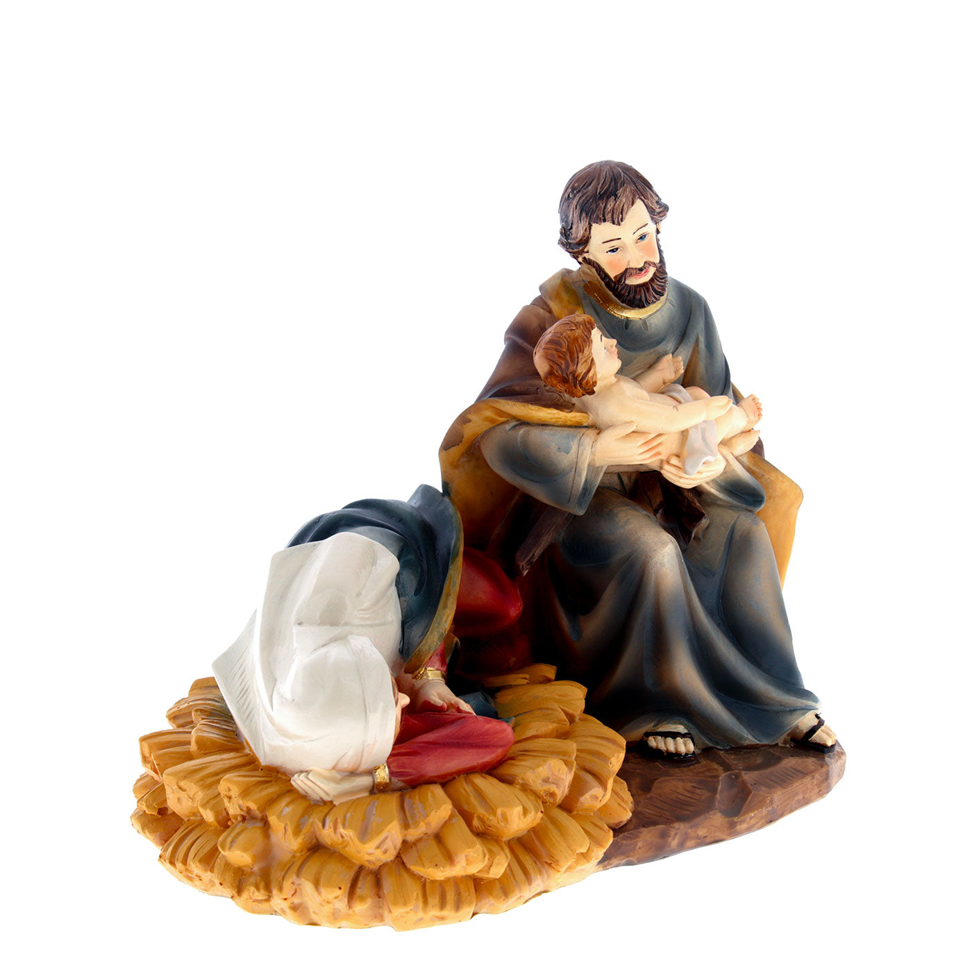 Natività Madonna sdraiata in resina. Altezza 16 cm