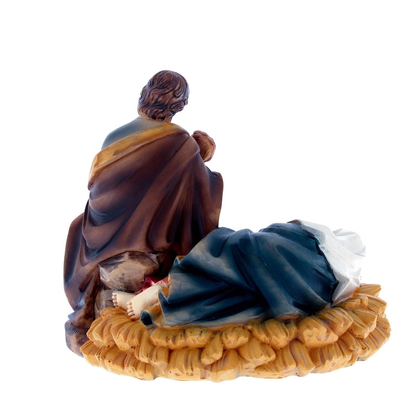 Natività Madonna sdraiata in resina. Altezza 16 cm
