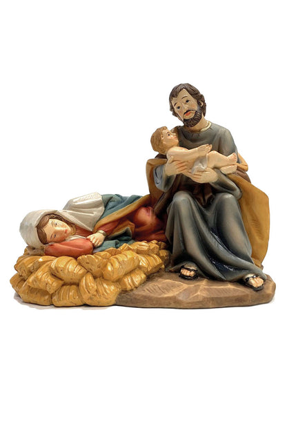 Natività Madonna sdraiata in resina. Altezza 16 cm