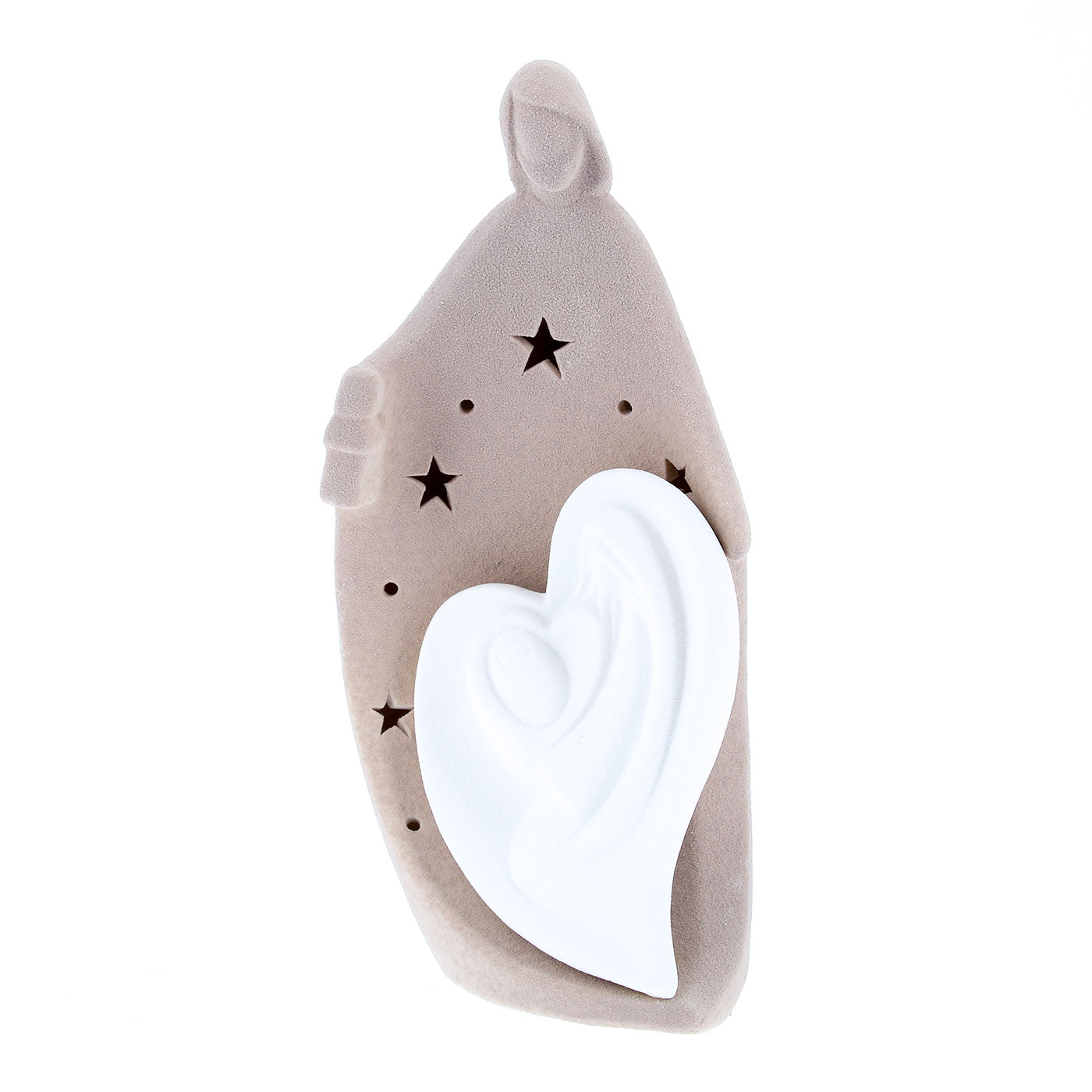 Natività in porcellana, con luce led. Altezza 20 cm