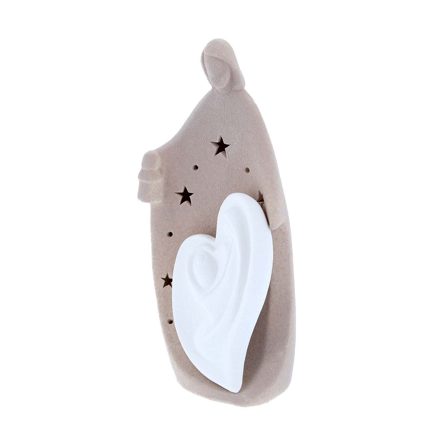 Natività in porcellana, con luce led. Altezza 20 cm