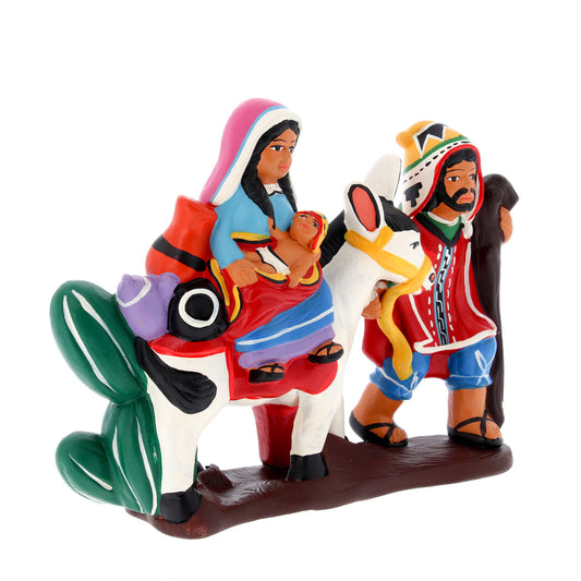 Rappresentazione Fuga in Egitto, in terracotta. Dimensioni 10x8 cm
