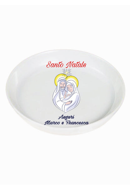 Piattino in porcellana bianca da personalizzare. Diametro 11