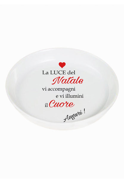 Piattino in porcellana bianca da personalizzare. Diametro 11